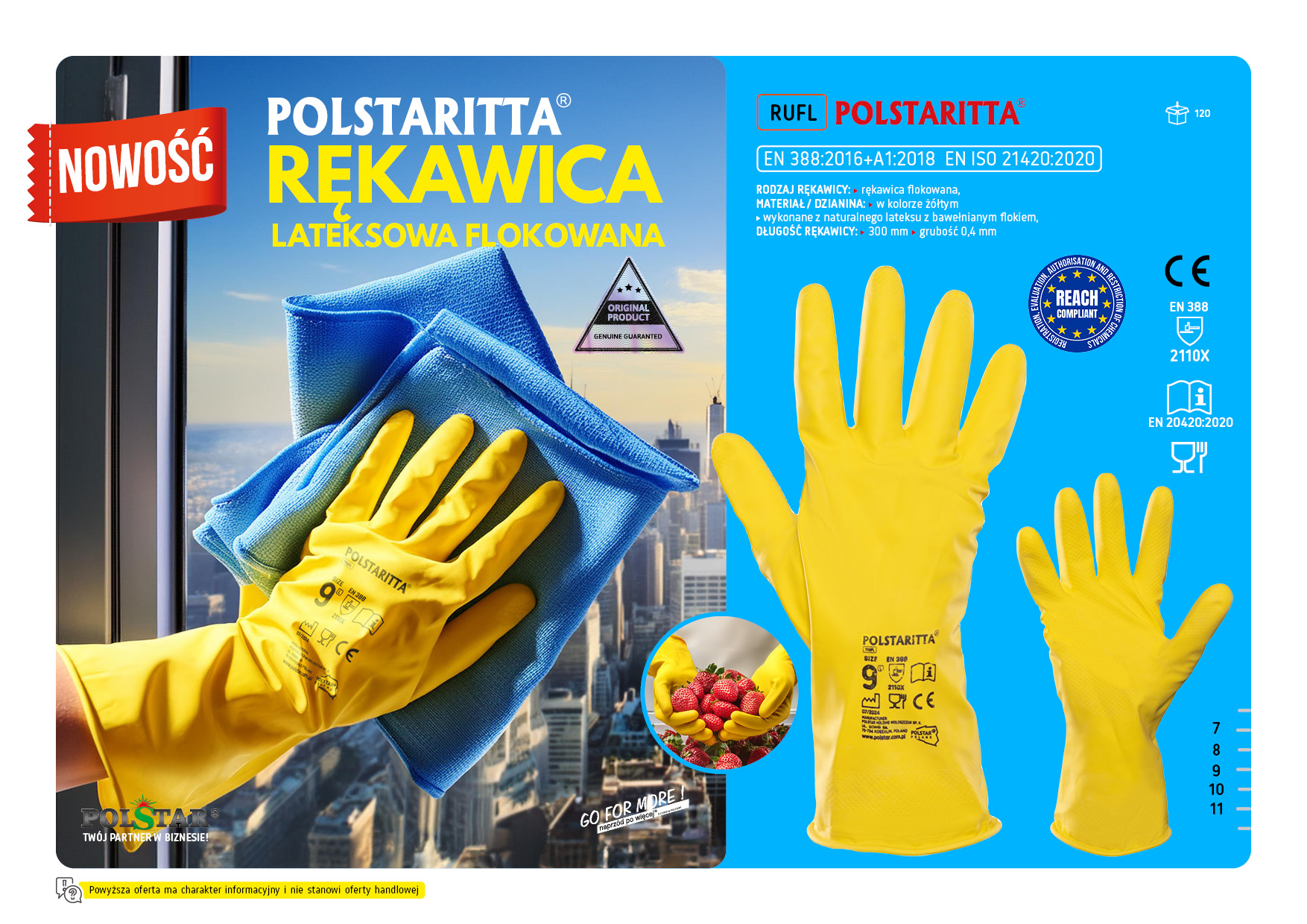 Polstaritta Rękawice Flokowane